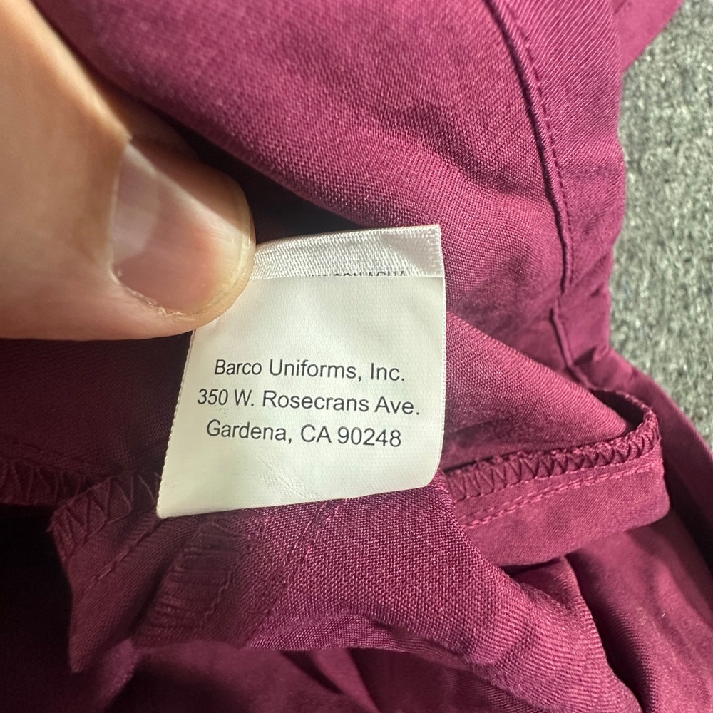 Grey's Anatomy Scrub Top Women 2XL Burgundy Impact V-Neck GIT033X Barco - Picture 8 of 8